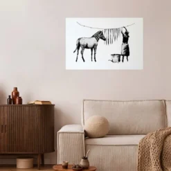 Plakat Banksy Pranie zebry 60x40 cm