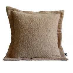Poszewka Boucle z dekoracyjnym rantem 40x40 cm beżowa