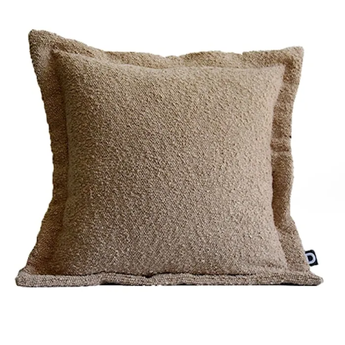 Poszewka Boucle z dekoracyjnym rantem 40x40 cm beżowa