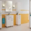Półsłupek łazienkowy Loope stojący z szufladą biały