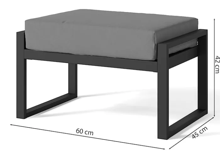 Pufa ogrodowa Dywilly w tkaninie hydrofobowej szary/ szary stelaż