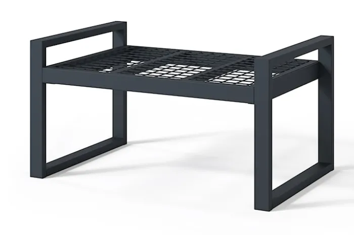 Pufa ogrodowa Dywilly w tkaninie hydrofobowej brązowy/ czarny stelaż