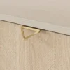 Regał Favoria dwudrzwiowy 80 cm beżowy/jodełka scandi ze złotymi uchwytami