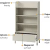 Regał Harmony z szufladą 89 cm kaszmir