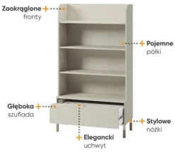 Regał Harmony z szufladą 89 cm kaszmir