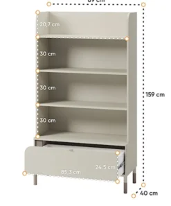 Regał Harmony z szufladą 89 cm kaszmir