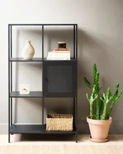 Regał metalowy Maurre 138 cm czarny