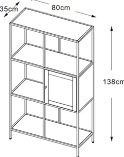 Regał metalowy Maurre 138 cm czarny