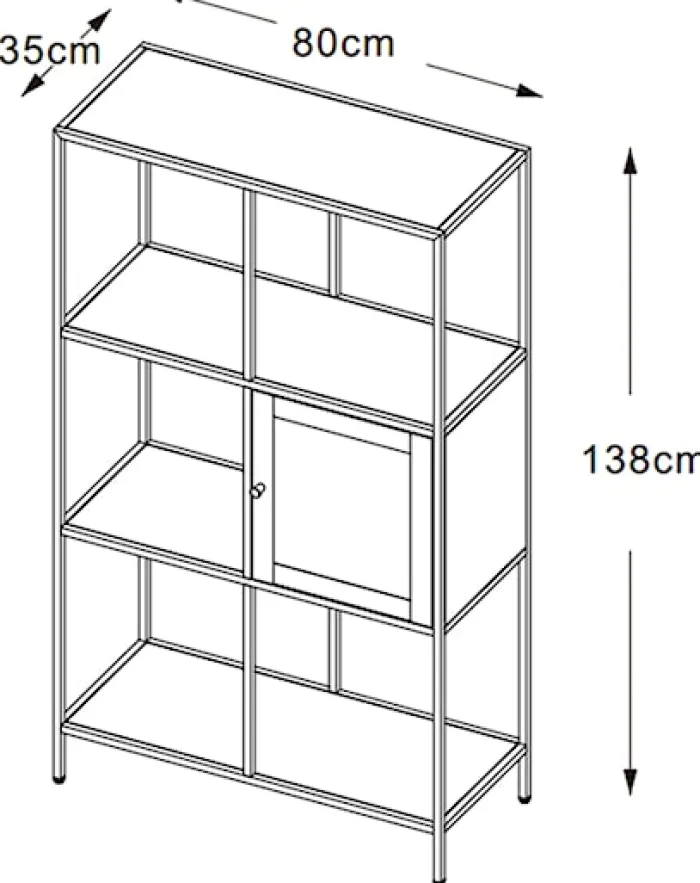 Regał metalowy Maurre 138 cm czarny