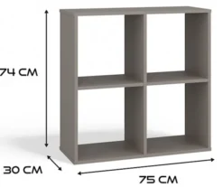 Regał otwarty Malax z czterema półkami 74 cm szary