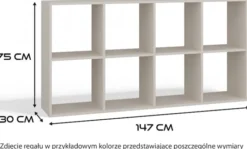 Regał otwarty Malax z ośmioma półkami 147 cm dąb artisan