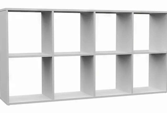 Regał otwarty Malax z ośmioma półkami 147 cm biały