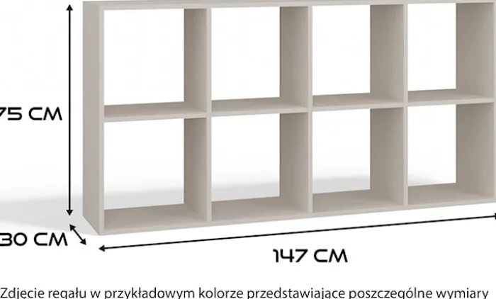 Regał otwarty Malax z ośmioma półkami 147 cm dąb sonoma