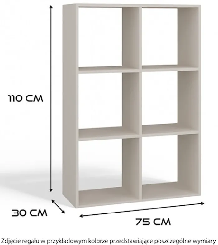 Regał otwarty Malax z sześcioma półkami 110 cm dąb artisan