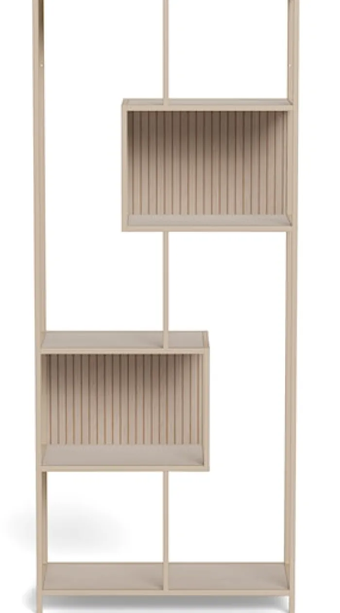 Regał Seaford 77 cm beżowy lamele