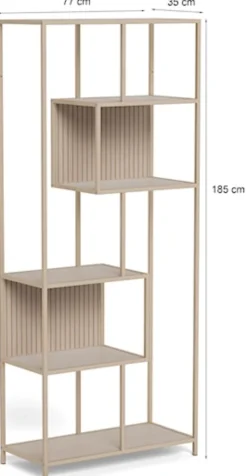 Regał Seaford 77 cm beżowy lamele