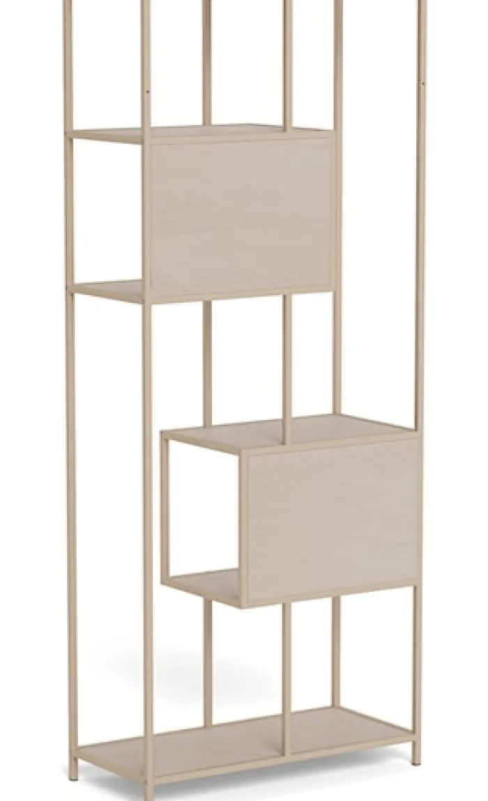 Regał Seaford 77 cm beżowy lamele