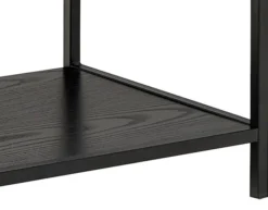 Regał Seaford 114 cm niski czarny z dwiema szufladami