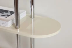 Regał Talren 120 cm z czterema półkami kremowy z chromowaną ramą