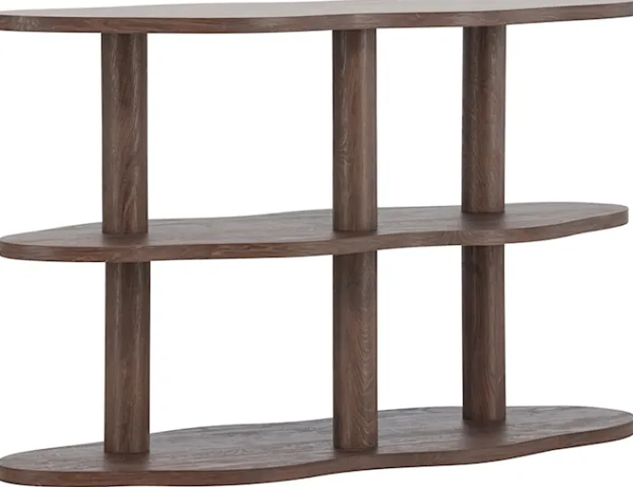 Regał Vorenne 120 cm z dwiema półkami orzech