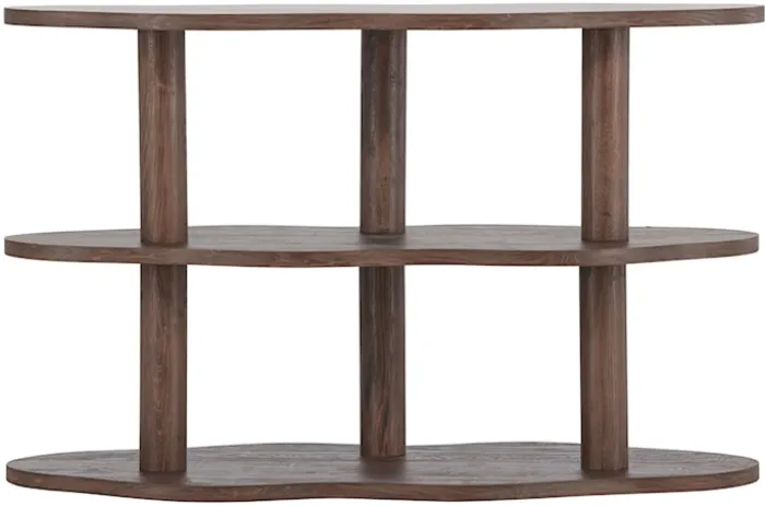 Regał Vorenne 120 cm z dwiema półkami orzech