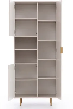 Regał zamykany Klazby 80 cm z dwiema półkami kaszmir lamele