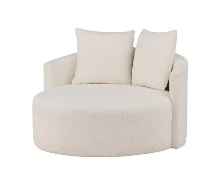 Sofa dwuosobowa Suppine biała w tkaninie boucle