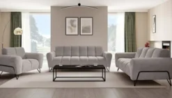 Sofa dwuosobowa Volare szarobeżowa szenil łatwoczyszczący