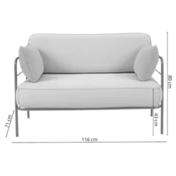 Sofa ogrodowa Preggel 116 cm w tkaninie hydrofobowej beżowa/ beżowy stelaż