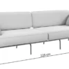 Sofa ogrodowa trzyosobowa Preggel w tkaninie hydrofobowej beżowa/ kremowy stelaż