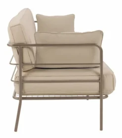 Sofa ogrodowa trzyosobowa Preggel w tkaninie hydrofobowej be偶owa/ be偶owy stela偶