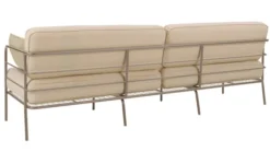 Sofa ogrodowa trzyosobowa Preggel w tkaninie hydrofobowej beżowa/ beżowy stelaż