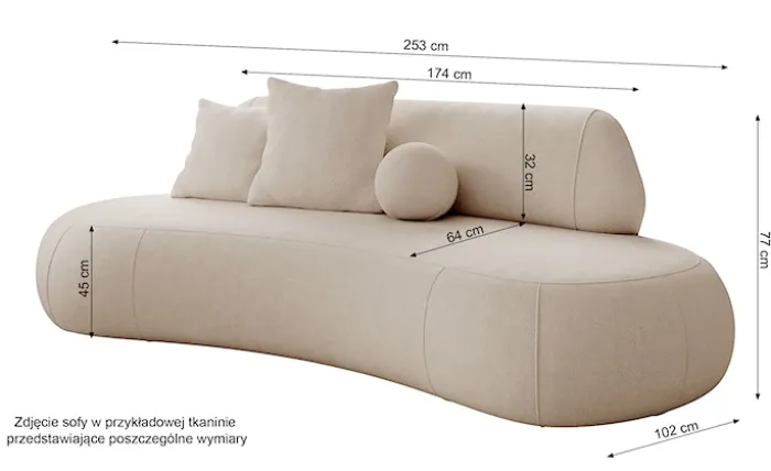 Sofa trzyosobowa Balme beżowa boucle