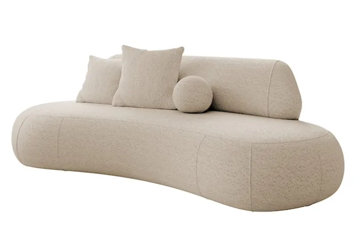 Sofa trzyosobowa Balme jasnobeżowa boucle