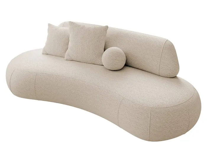 Sofa trzyosobowa Balme jasnobeżowa boucle