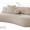 Sofa trzyosobowa Balme kremowa w tkaninie łatwoczyszczącej