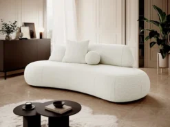 Sofa trzyosobowa Balme kremowa boucle