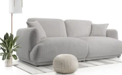 Sofa trzyosobowa Chacco jasnoszara sztruks