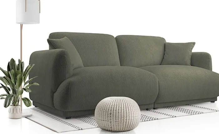 Sofa trzyosobowa Chacco oliwkowa sztruks