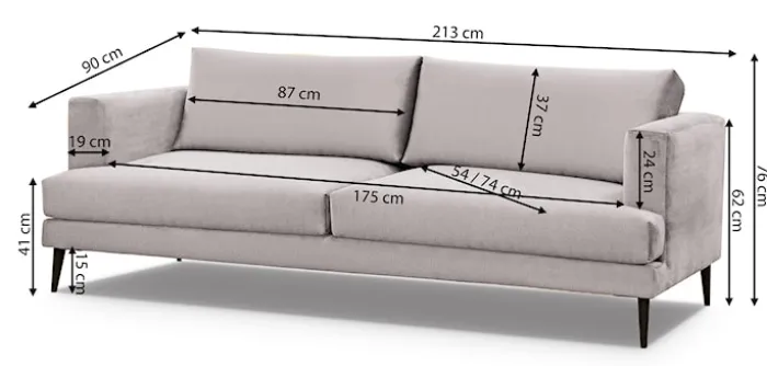 Sofa trzyosobowa Dragato beżowa welur
