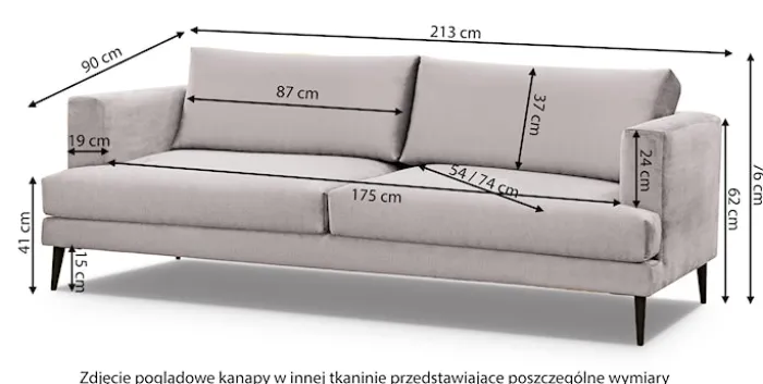 Sofa trzyosobowa Dragato granatowa welur
