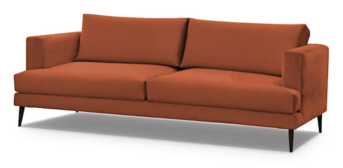 Sofa trzyosobowa Dragato miedziana welur
