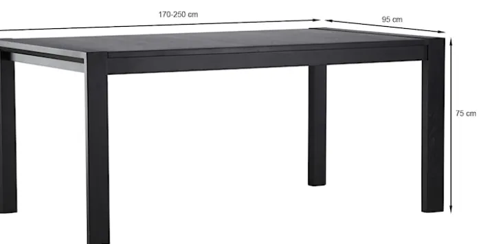 Stół do jadalni drewniany rozkładany Slider 170-250x95 cm dąb czarny