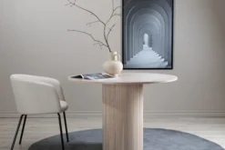 Stół do jadalni Gratorm 110x110 cm lamele dąb bielony