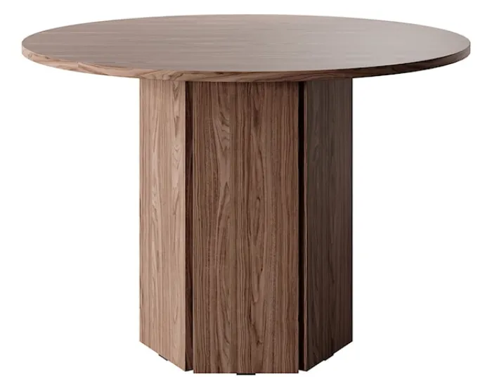 Stół do jadalni Hexa okrągły 110 cm Orzech Wisconsin