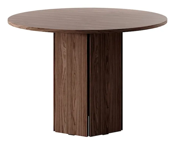 Stół do jadalni Hexa okrągły 110 cm Orzech Wisconsin