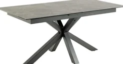 Stół do jadalni Kardema ceramiczny blat o wzorze czarnego betonu 168-210 cm
