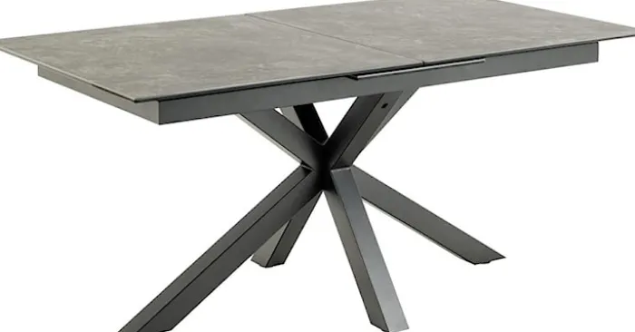 Stół do jadalni Kardema ceramiczny blat o wzorze czarnego betonu 168-210 cm