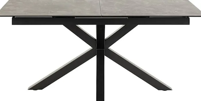 Stół do jadalni Kardema ceramiczny blat o wzorze czarnego betonu 168-210 cm