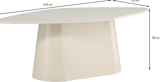 Stół do jadalni Orine 210x110 cm beżowy